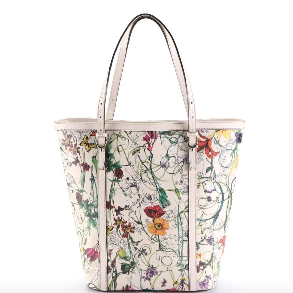 Gucci Infinity Tote in Flora Print Leather Medium Size